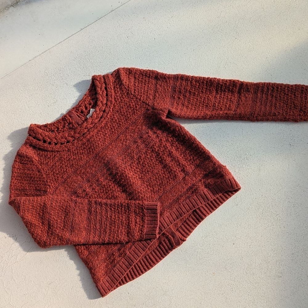 4/$40 Anthropologie Moth | Cotton Wool Alpaca Sweater Button Back Cropped XS